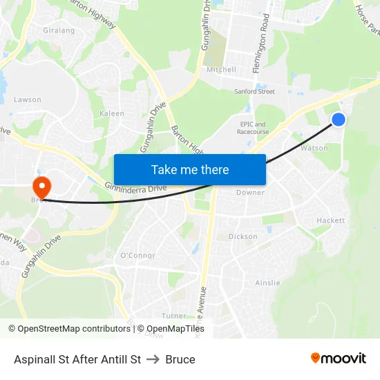 Aspinall St After Antill St to Bruce map