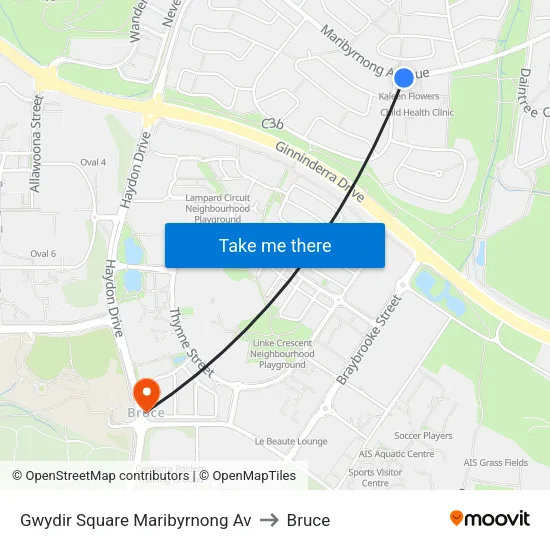 Gwydir Square Maribyrnong Av to Bruce map