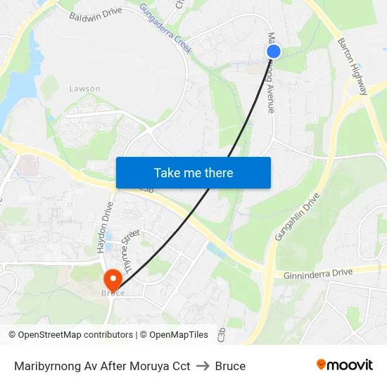 Maribyrnong Av After Moruya Cct to Bruce map