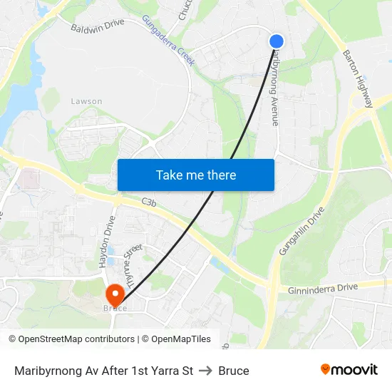 Maribyrnong Av After 1st Yarra St to Bruce map