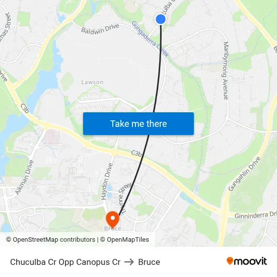 Chuculba Cr Opp Canopus Cr to Bruce map