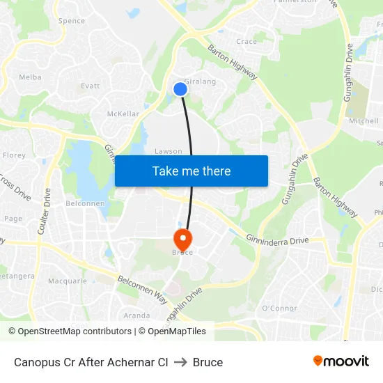 Canopus Cr After Achernar Cl to Bruce map