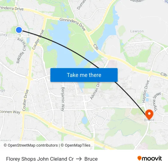 Florey Shops John Cleland Cr to Bruce map