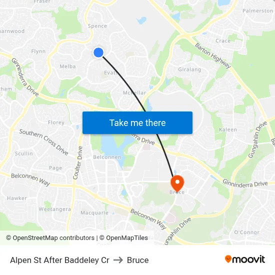 Alpen St After Baddeley Cr to Bruce map