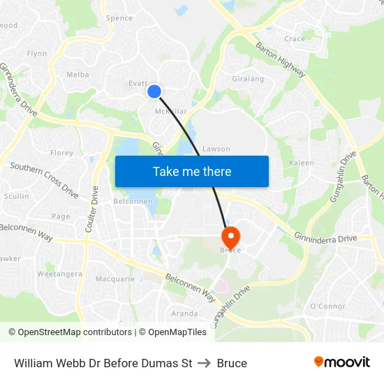 William Webb Dr Before Dumas St to Bruce map