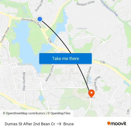 Dumas St After 2nd Bean Cr to Bruce map
