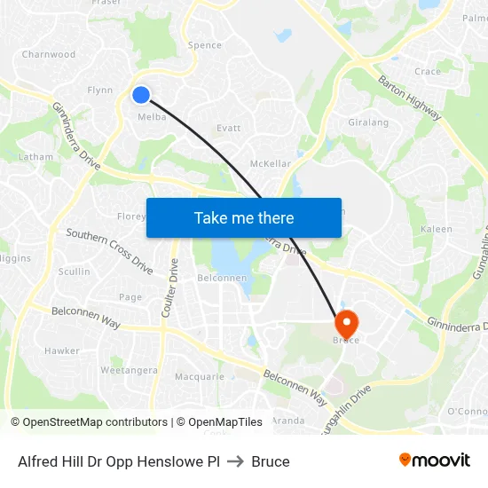 Alfred Hill Dr Opp Henslowe Pl to Bruce map