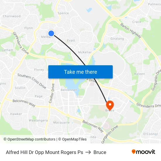 Alfred Hill Dr Opp Mount Rogers Ps to Bruce map