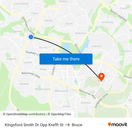 Kingsford Smith Dr Opp Krefft St to Bruce map