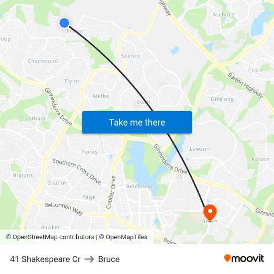 41 Shakespeare Cr to Bruce map