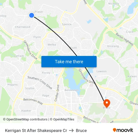 Kerrigan St After Shakespeare Cr to Bruce map