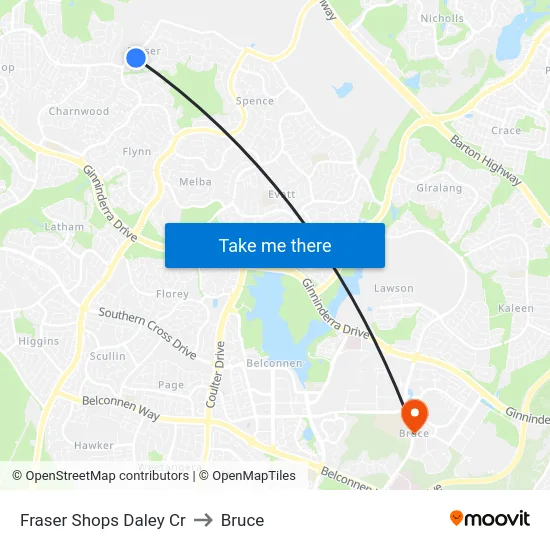 Fraser Shops Daley Cr to Bruce map