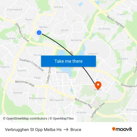 Verbrugghen St Opp Melba Hs to Bruce map