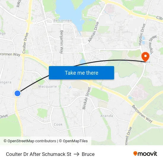 Coulter Dr After Schumack St to Bruce map