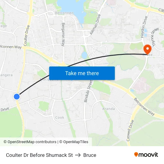 Coulter Dr Before Shumack St to Bruce map