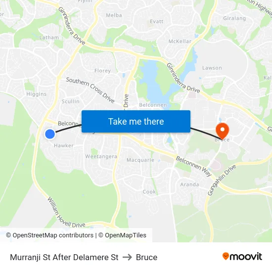 Murranji St After Delamere St to Bruce map