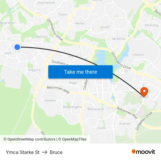Ymca Starke St to Bruce map