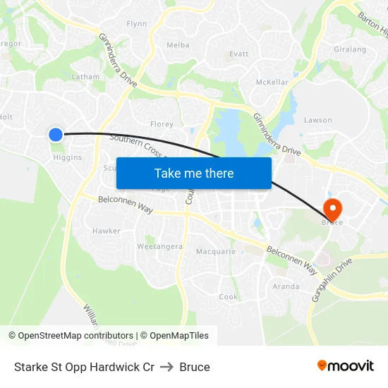 Starke St Opp Hardwick Cr to Bruce map