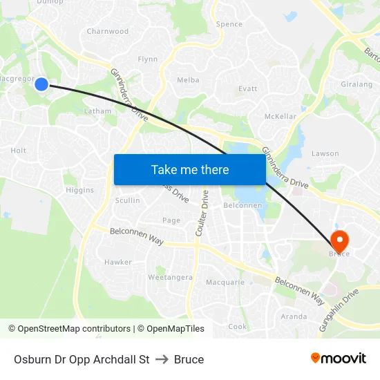 Osburn Dr Opp Archdall St to Bruce map