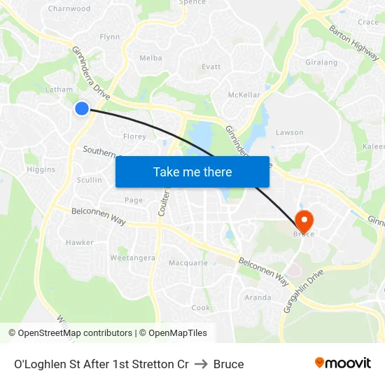 O'Loghlen St After 1st Stretton Cr to Bruce map