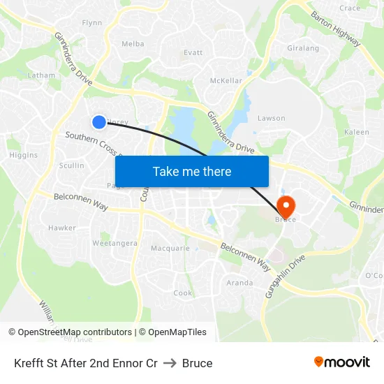 Krefft St After 2nd Ennor Cr to Bruce map