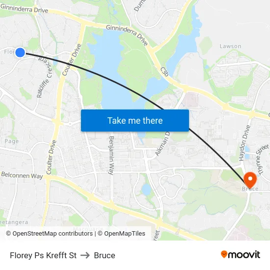 Florey Ps Krefft St to Bruce map