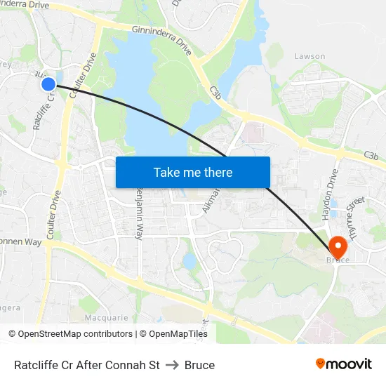 Ratcliffe Cr After Connah St to Bruce map