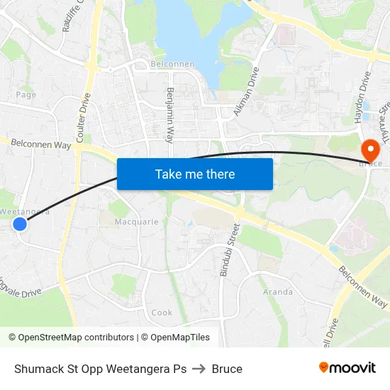 Shumack St Opp Weetangera Ps to Bruce map