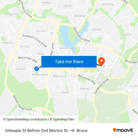Gillespie St Before 2nd Morton St to Bruce map
