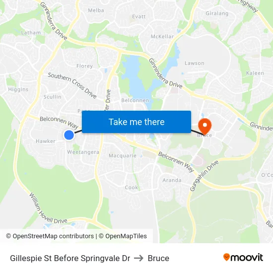 Gillespie St Before Springvale Dr to Bruce map