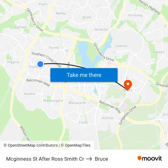 Mcginness St After Ross Smith Cr to Bruce map