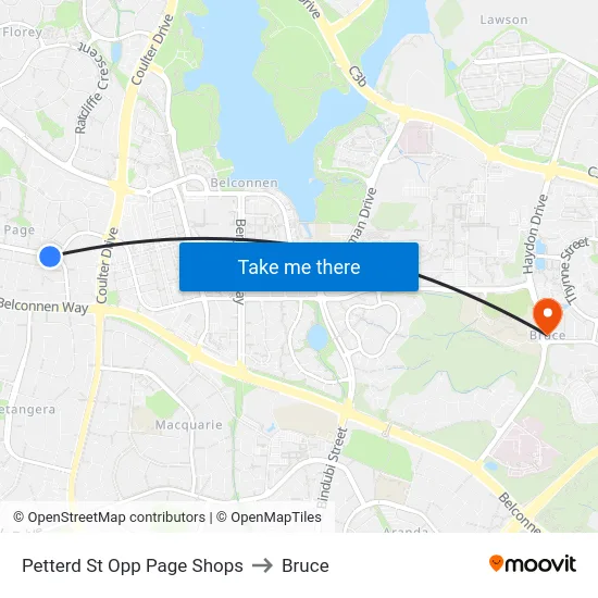 Petterd St Opp Page Shops to Bruce map