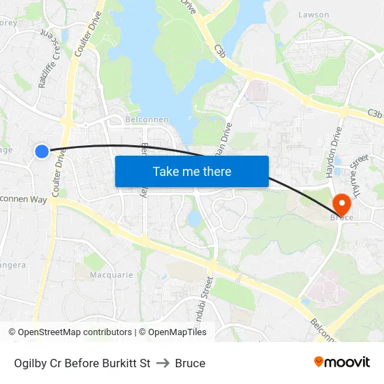 Ogilby Cr Before Burkitt St to Bruce map