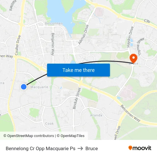 Bennelong Cr Opp Macquarie Ps to Bruce map