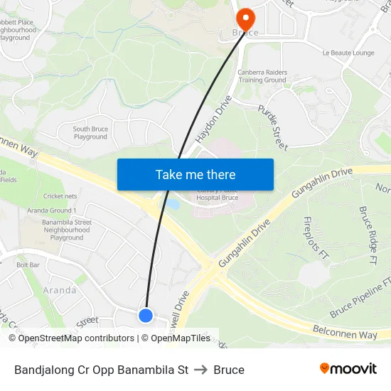 Bandjalong Cr Opp Banambila St to Bruce map