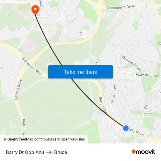 Barry Dr Opp Anu to Bruce map