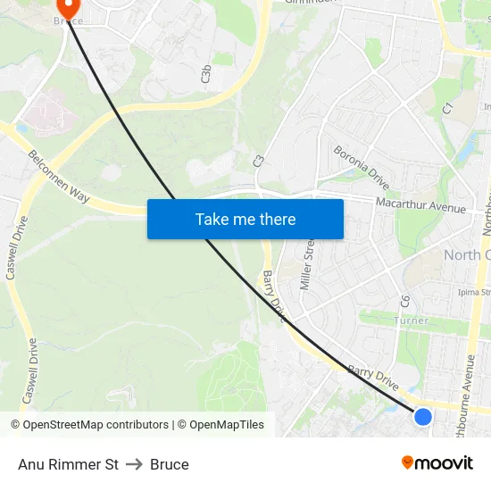 Anu Rimmer St to Bruce map