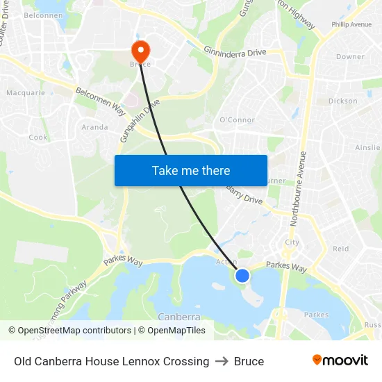 Old Canberra House Lennox Crossing to Bruce map