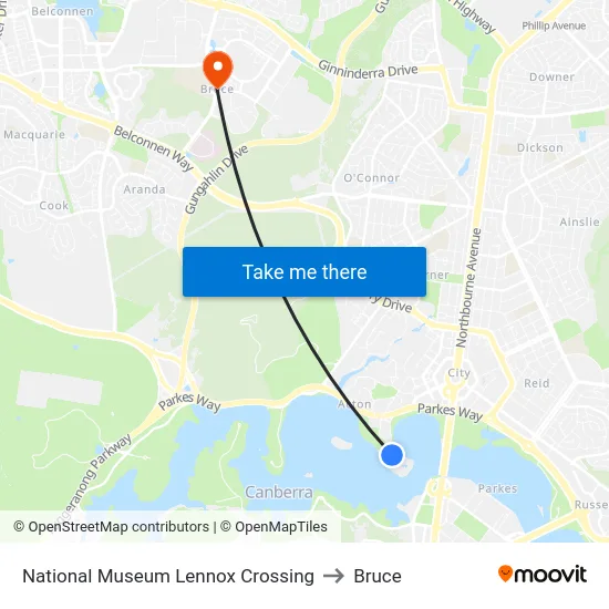 National Museum Lennox Crossing to Bruce map