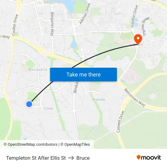 Templeton St After Ellis St to Bruce map