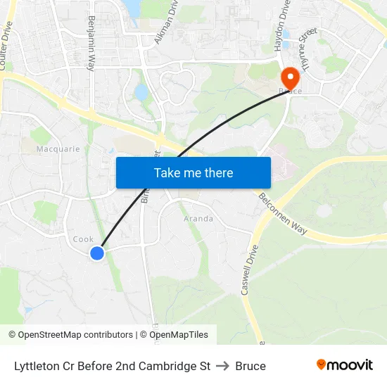 Lyttleton Cr Before 2nd Cambridge St to Bruce map