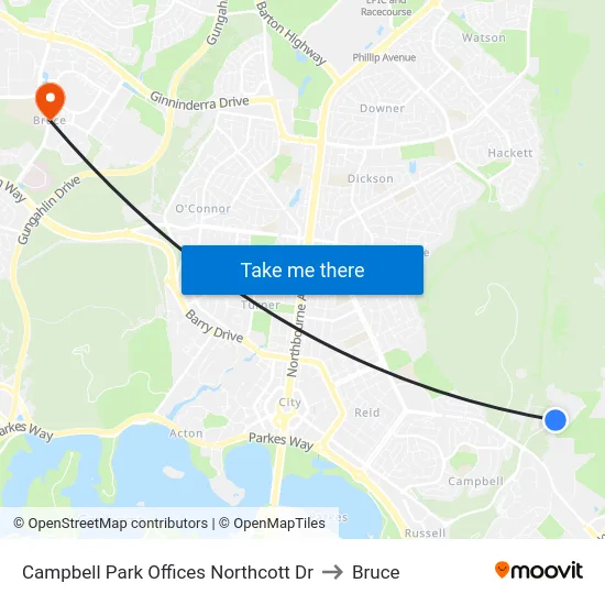 Campbell Park Offices Northcott Dr to Bruce map