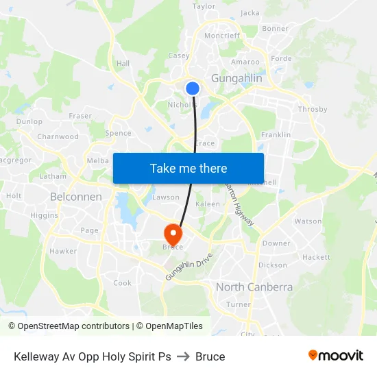 Kelleway Av Opp Holy Spirit Ps to Bruce map
