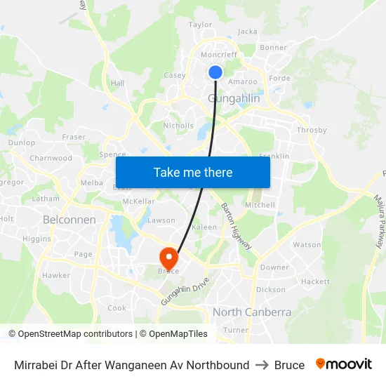 Mirrabei Dr After Wanganeen Av Northbound to Bruce map