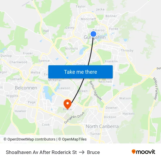 Shoalhaven Av After Roderick St to Bruce map
