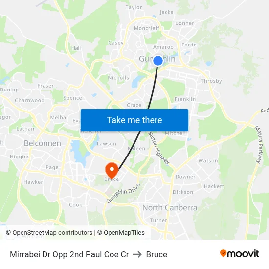 Mirrabei Dr Opp 2nd Paul Coe Cr to Bruce map