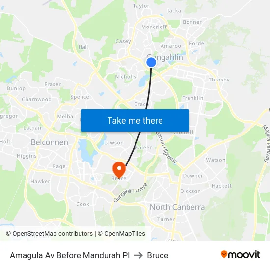 Amagula Av Before Mandurah Pl to Bruce map