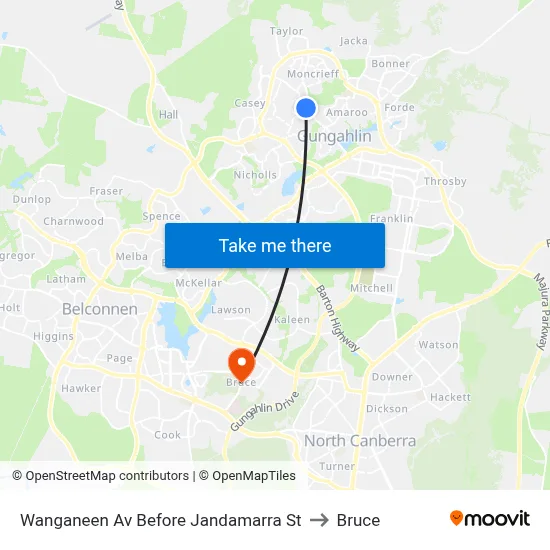 Wanganeen Av Before Jandamarra St to Bruce map
