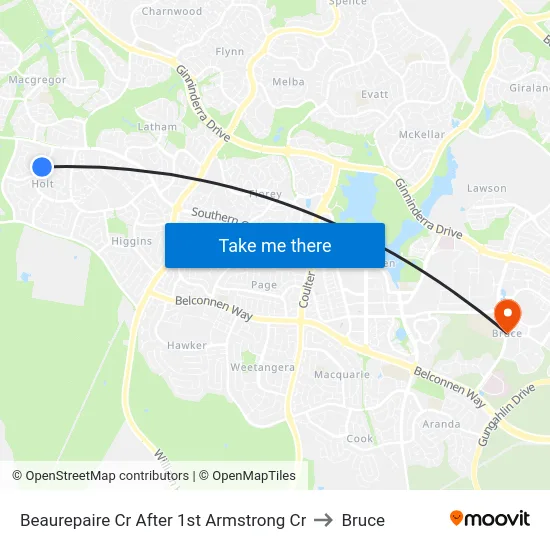 Beaurepaire Cr After 1st Armstrong Cr to Bruce map