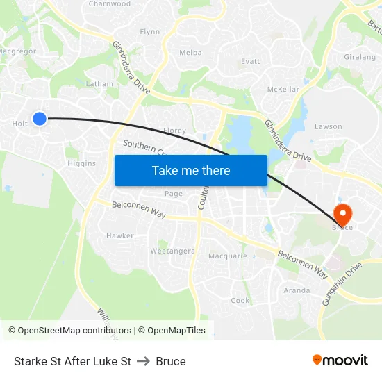 Starke St After Luke St to Bruce map